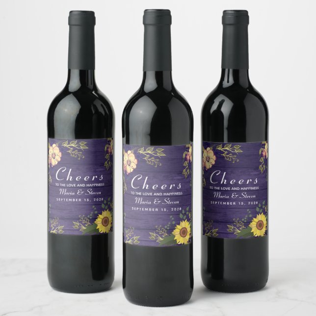 Rótulo De Garrafa De Cerveja Rótulo Rustic Floral Weding Wine (Garrafas)