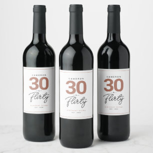 Rótulo De Garrafa De Cerveja Rótulo Simples Moderno de 30 Flirty Personalizado 