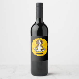 Rótulo De Garrafa De Cerveja Rouco Meditação Rouco Yoga Beagle Labrador