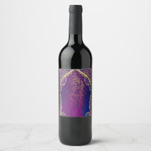 Rótulo De Garrafa De Cerveja Roxo & Dourado Glam Dança do Ventre Marroquina Ára