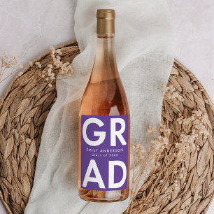 Rótulo De Garrafa De Cerveja Roxo   Graduação por Formando a negrito