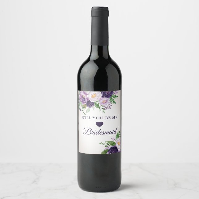 Rótulo De Garrafa De Cerveja Roxo Lavanda Verde Será Minha Dama de Honra (Frente)
