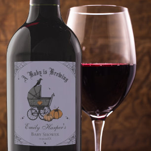 Rótulo De Garrafa De Cerveja Roxo Sexo Neutro Bebê é Chá de fraldas