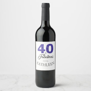 Rótulo De Garrafa De Cerveja Royal Blue 40 e Fabuloso aniversário de 40 anos