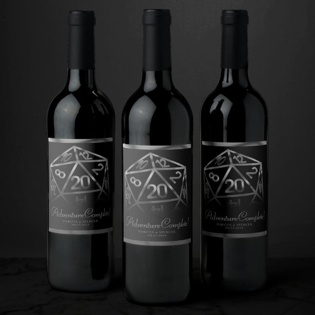 Rótulo De Garrafa De Cerveja RPG Dice | Fantasy Retro Tabletop Gamer Obrigado (Criador carregado)