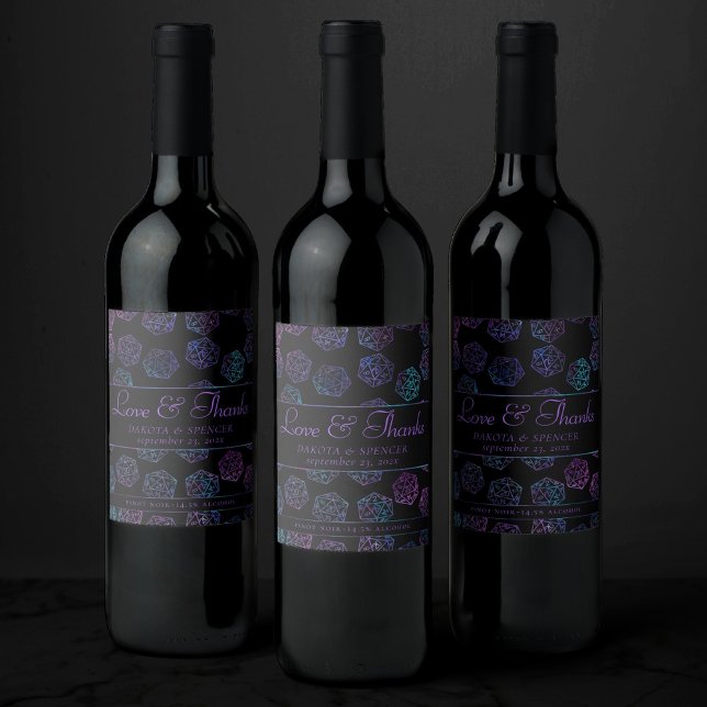 Rótulo De Garrafa De Cerveja RPG Dice | Nebula Fantasy Tabletop Gamer Personali (Criador carregado)