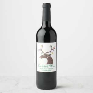 Rótulo De Garrafa De Cerveja Rudolph Wine Label