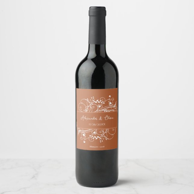 Rótulo De Garrafa De Cerveja Rust Flourish Wedish Label (Frente)