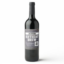 Rustic Gray 21st Brew Happy Birthday Beer Garrafa