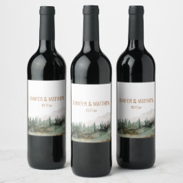 Rótulo De Garrafa De Cerveja Rustic Luxe Nature Mountain Favor de Casamento