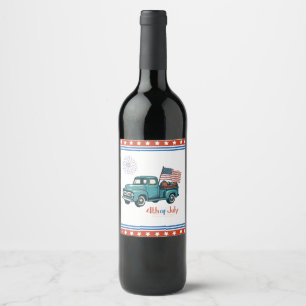 Rótulo De Garrafa De Cerveja Rustic/vintage 4 de julho