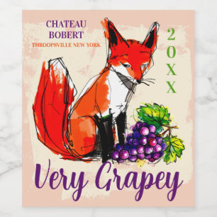 Rótulo De Garrafa De Cerveja Ruvas artísticas de raposa roxas personalizadas ca