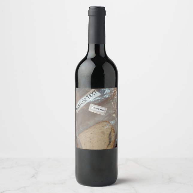 Rótulo De Garrafa De Cerveja Saco com fatia de pão (Frente)