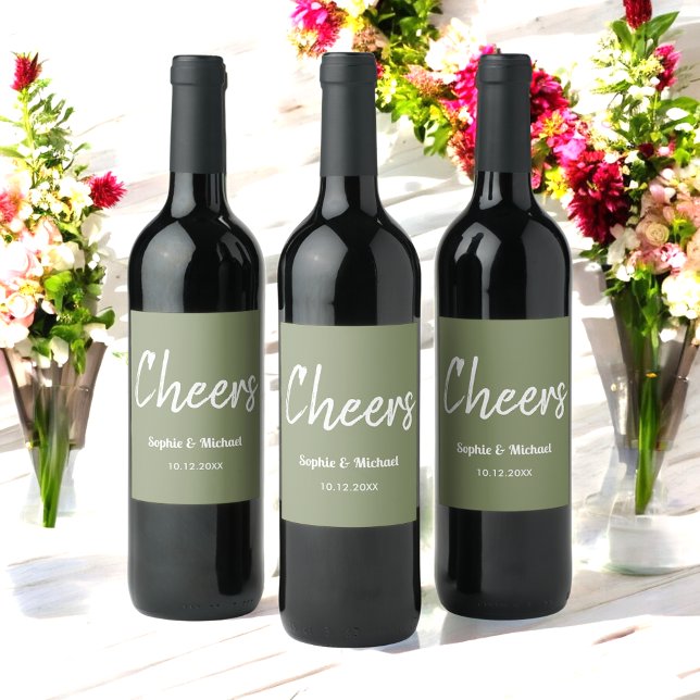 Rótulo De Garrafa De Cerveja Sage Green Wedding Saúde Simple (Criador carregado)