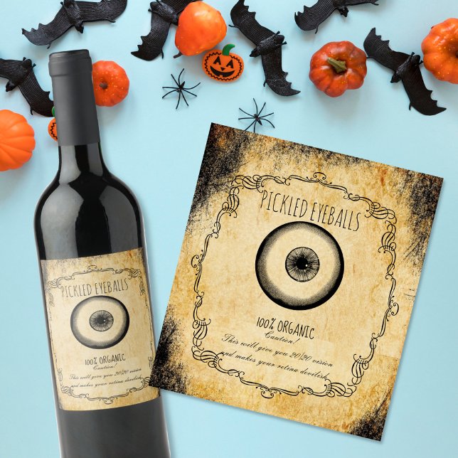 Rótulo De Garrafa De Cerveja Sala de boticário halloween vintage Olho em conser (Criador carregado)