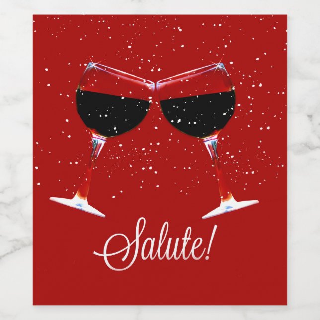 Rótulo De Garrafa De Cerveja Salute! Rótulo de Vinho Feriado (Rótulo Único)