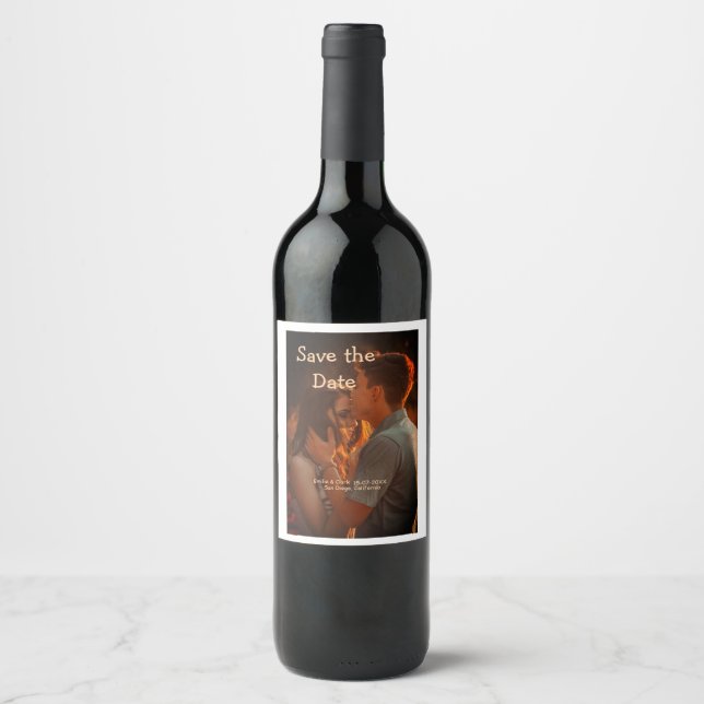 Rótulo De Garrafa De Cerveja salvar data boho laranja adicionar nome do site fo (Frente)