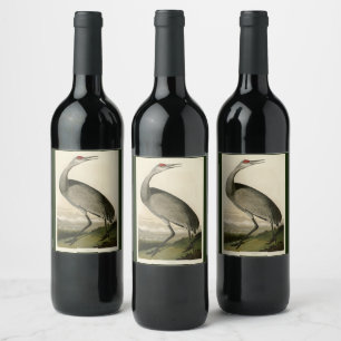 Rótulo De Garrafa De Cerveja Sandhill Crane das Aves da América de Audubon