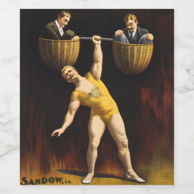 Rótulo De Garrafa De Cerveja Sandow Eugen Sandow Vaudeville Weightlifter (Rótulo Único)