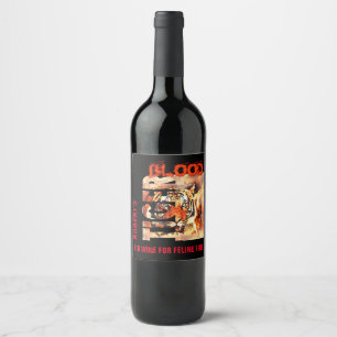 Rótulo De Garrafa De Cerveja Sangue elegante engraçado do tigre