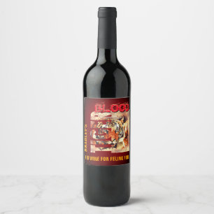 Rótulo De Garrafa De Cerveja Sangue elegante engraçado do tigre