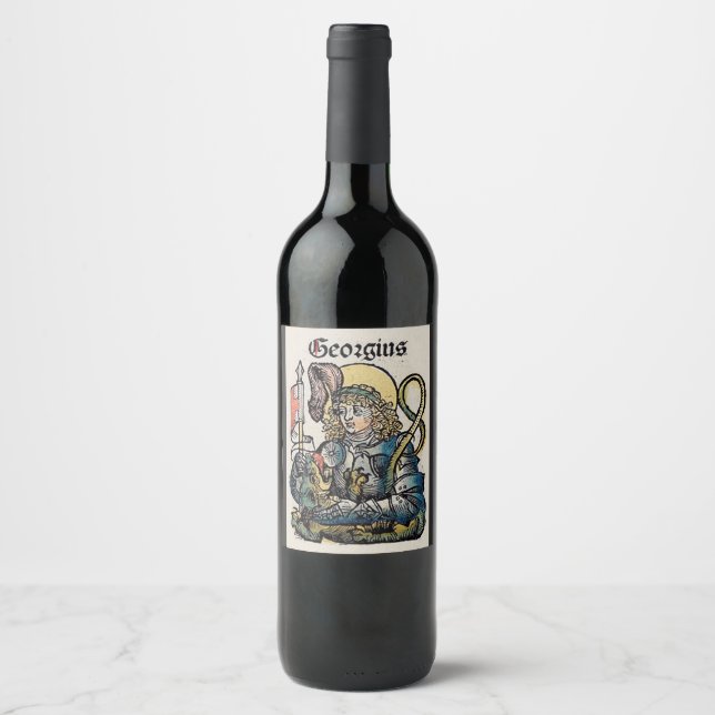 Rótulo De Garrafa De Cerveja São Jorge da Crônica de Nuremberg (Frente)