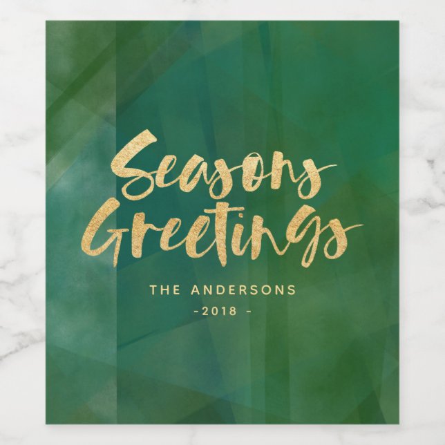 Rótulo De Garrafa De Cerveja Saudações às estações metálicas Douradas (Rótulo Único)