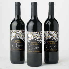 Rótulo De Garrafa De Cerveja Saúde 50º aniversário preto e Dourado