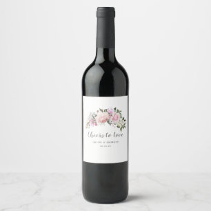 Rótulo De Garrafa De Cerveja Saúde ao Amor Floral Branco Rosa
