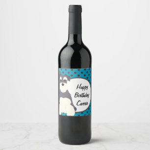 Rótulo De Garrafa De Cerveja Schnauzer Bolinhas Personalizadas