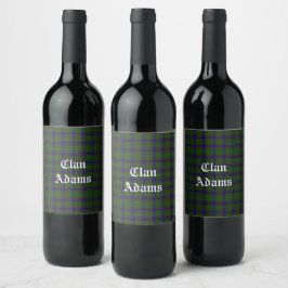 Rótulo De Garrafa De Cerveja Scottish Clan Adams Tartan