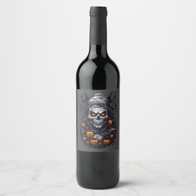 Rótulo De Garrafa De Cerveja Scray Halloween (Frente)
