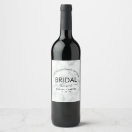 Rótulo De Garrafa De Cerveja Script de Mármore Simples Elegante Chuveiro NUPCIA