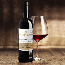 Rótulo De Garrafa De Cerveja Script Dourado do formando | Partido da Manutenção