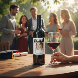 Rótulo De Garrafa De Cerveja Script Moderno Elegante de Festa de formatura de F