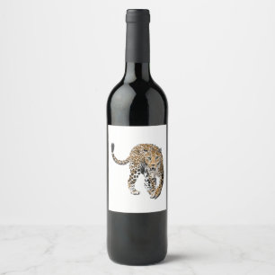 Rótulo De Garrafa De Cerveja selva de leopardo-d-água pintada de verde-animal