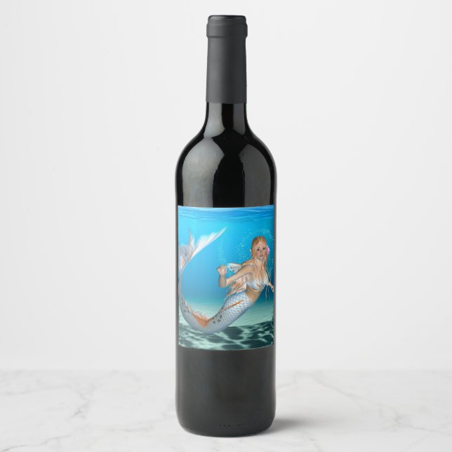 Rótulo De Garrafa De Cerveja Sereia Adorável (Frente)