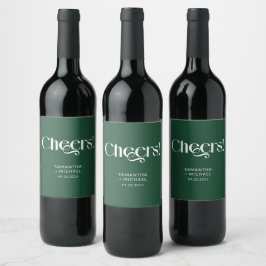 Rótulo De Garrafa De Cerveja Serifa Decorativa Deep Pine para Casamento Cheers