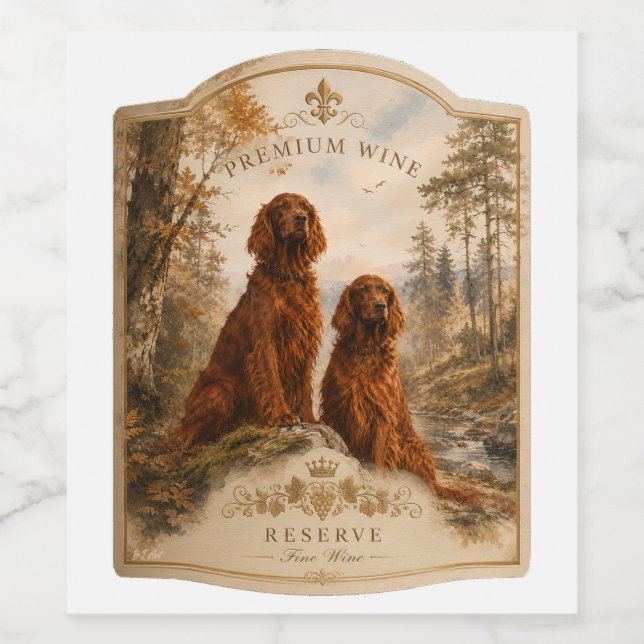 Rótulo De Garrafa De Cerveja Setter Irlandês   (Rótulo Único)
