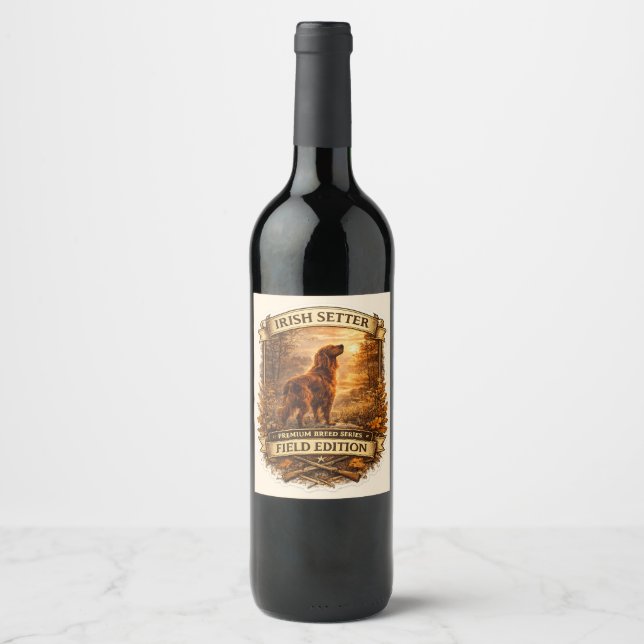 Rótulo De Garrafa De Cerveja Setter Irlandês (Frente)