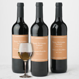 Rótulo De Garrafa De Cerveja Seu Rótulo Privado de Vinho de Pêssego Caseiro