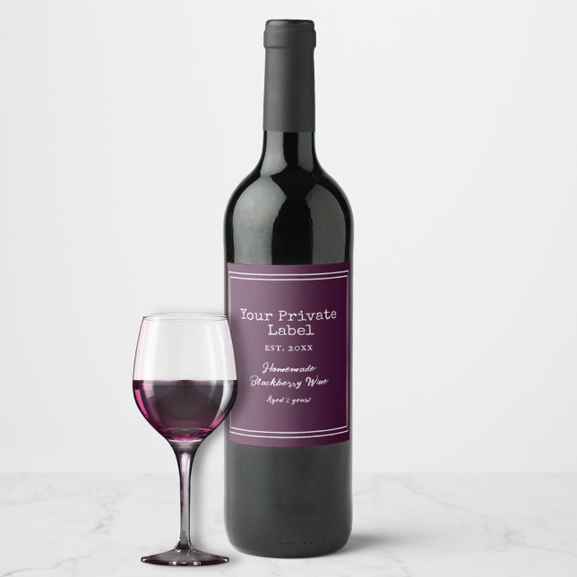 Rótulo De Garrafa De Cerveja Seu Rótulo Privado Vinho Caseiro de Amora Preta (Criador carregado)