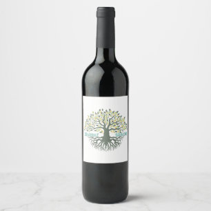 Rótulo De Garrafa De Cerveja Shabbat Shalom Tree of Life Ez Hachaim Jewish