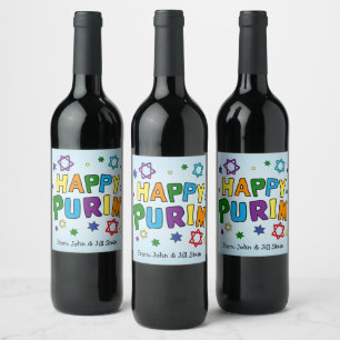Rótulo De Garrafa De Cerveja Shaloch Manot - Azul Personalizado