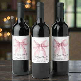 Rótulo De Garrafa De Cerveja Shes Tying The Knot Pink Bow Bridal Shower