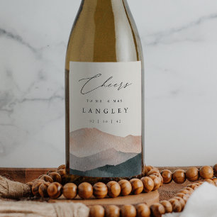 Rótulo De Garrafa De Cerveja Sierra Dusk   Desert Mountain Sunset Wedding