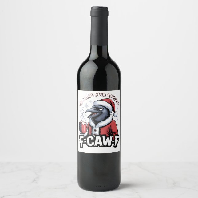 Rótulo De Garrafa De Cerveja Sim, Eu Fui Malvado F-Caw-F Engraçado Natal   (Frente)