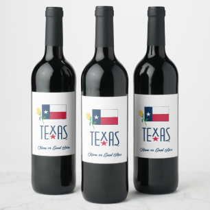 Rótulo De Garrafa De Cerveja Símbolos do Texas, Texas Flag e Yellow Rose