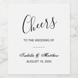 Rótulo De Garrafa De Cerveja Simples casamento clássico branco e preto