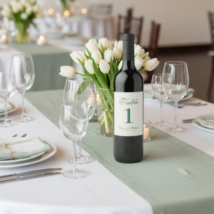Rótulo De Garrafa De Cerveja Simples Casamento Verde Sage Moderno Minimalista
